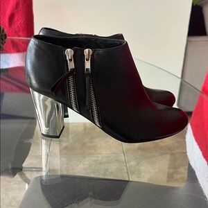 Dolce Vita Blac Ankle Boots with Silver Heel